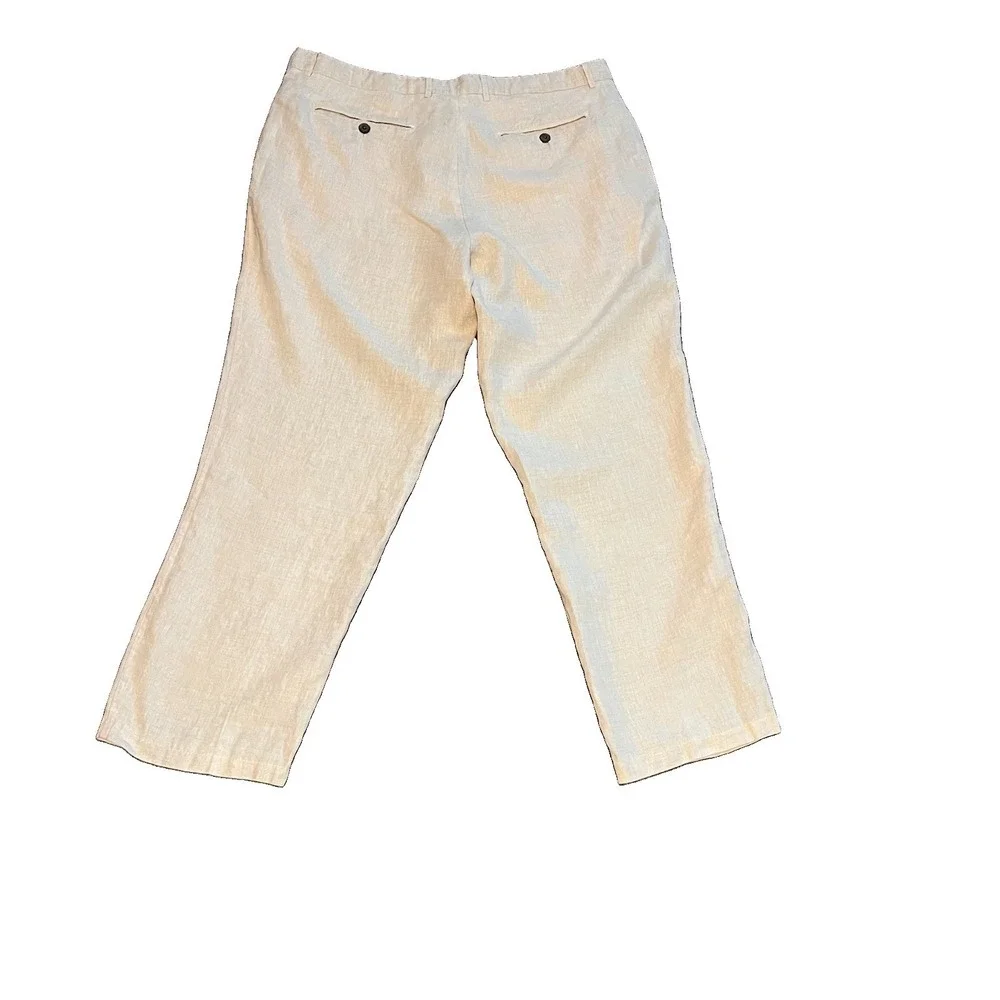 Tasso Elba Island Men's 100% Linen Pants 38x32 Mid Rise Coastal